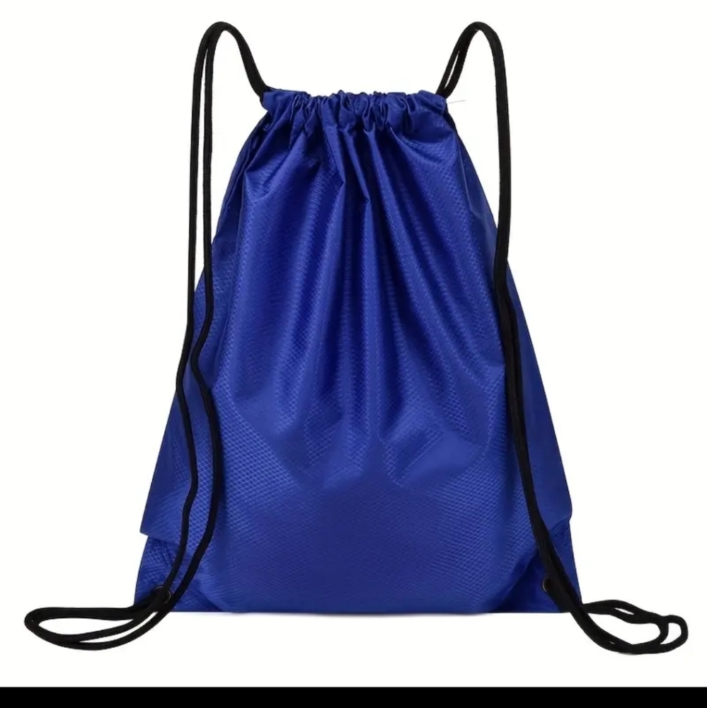 "PINK" Drawstring Backpack, Blue, New - Picture 3 of 8